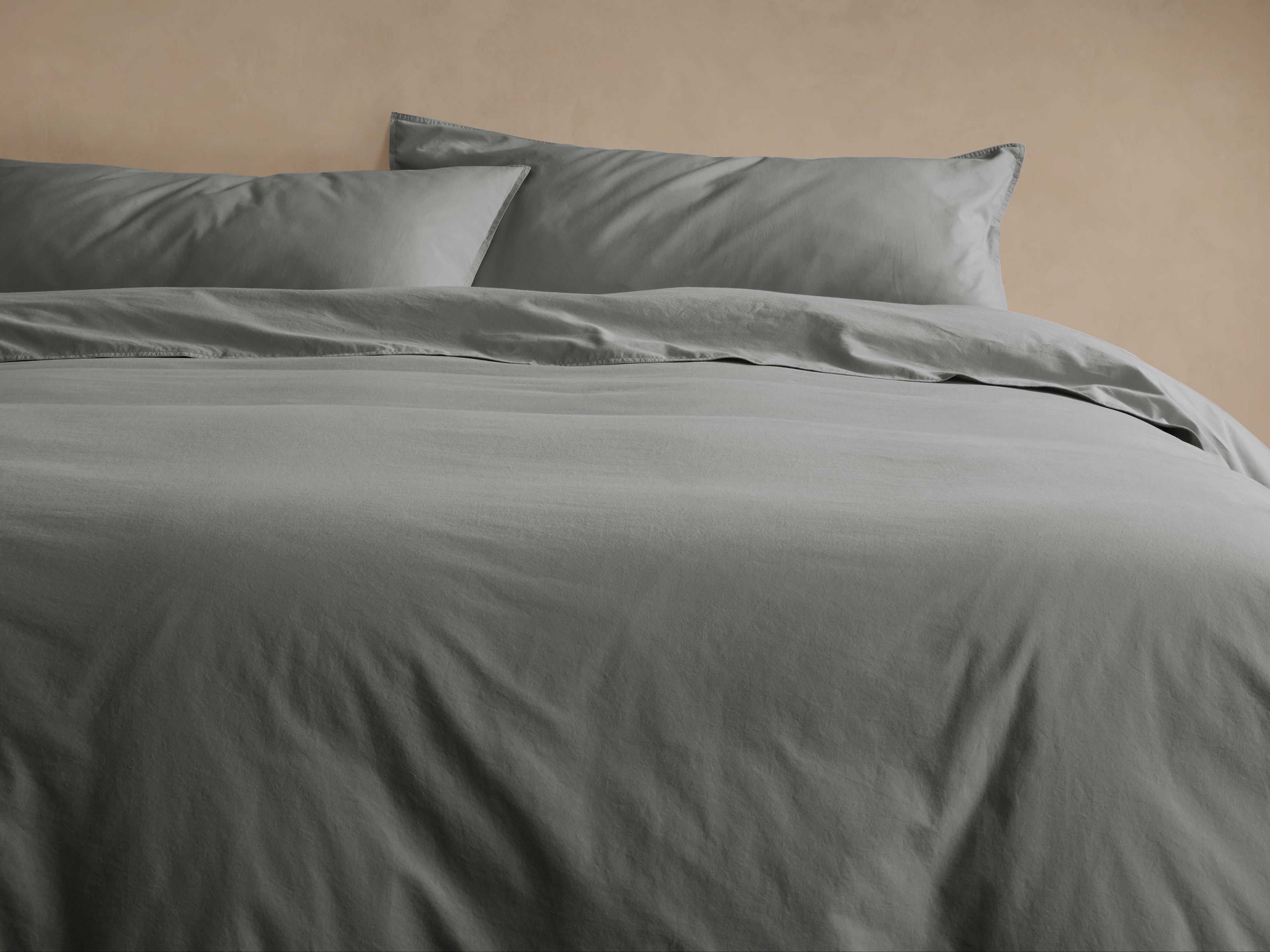 Parure de couette en percale teintée en pièce italienne, couleur anthracite