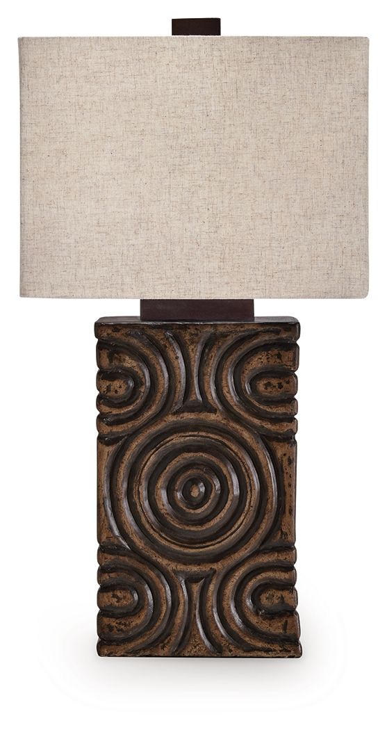 Heathbury - Lampe de table en papier marron antique