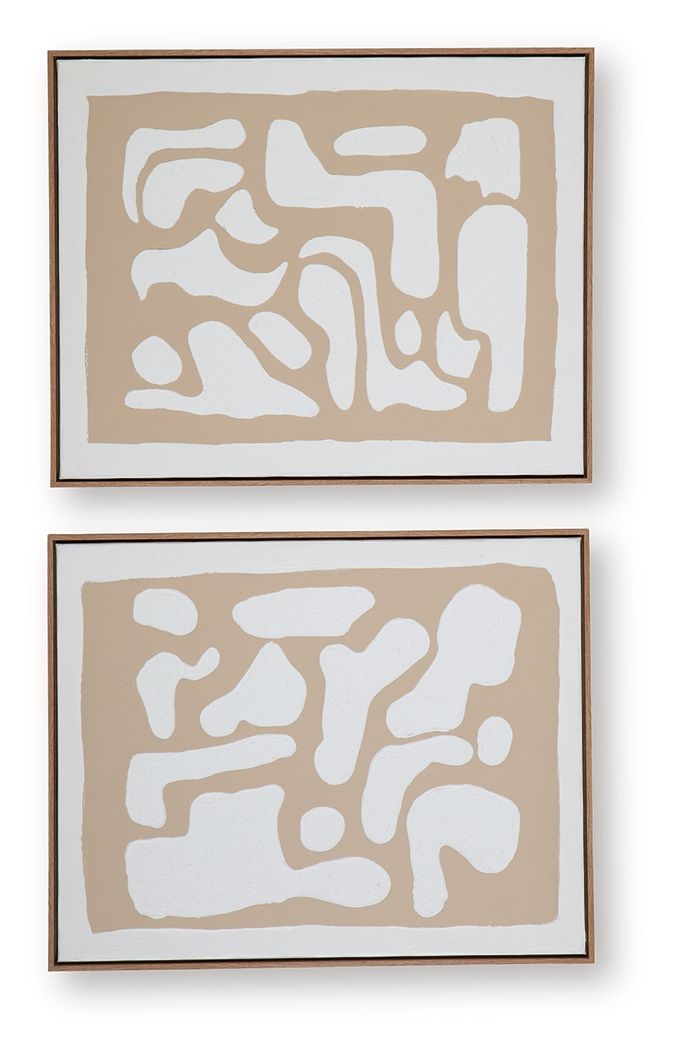 Waldett - Beige / Blanc - Ensemble de décorations murales (lot de 2)