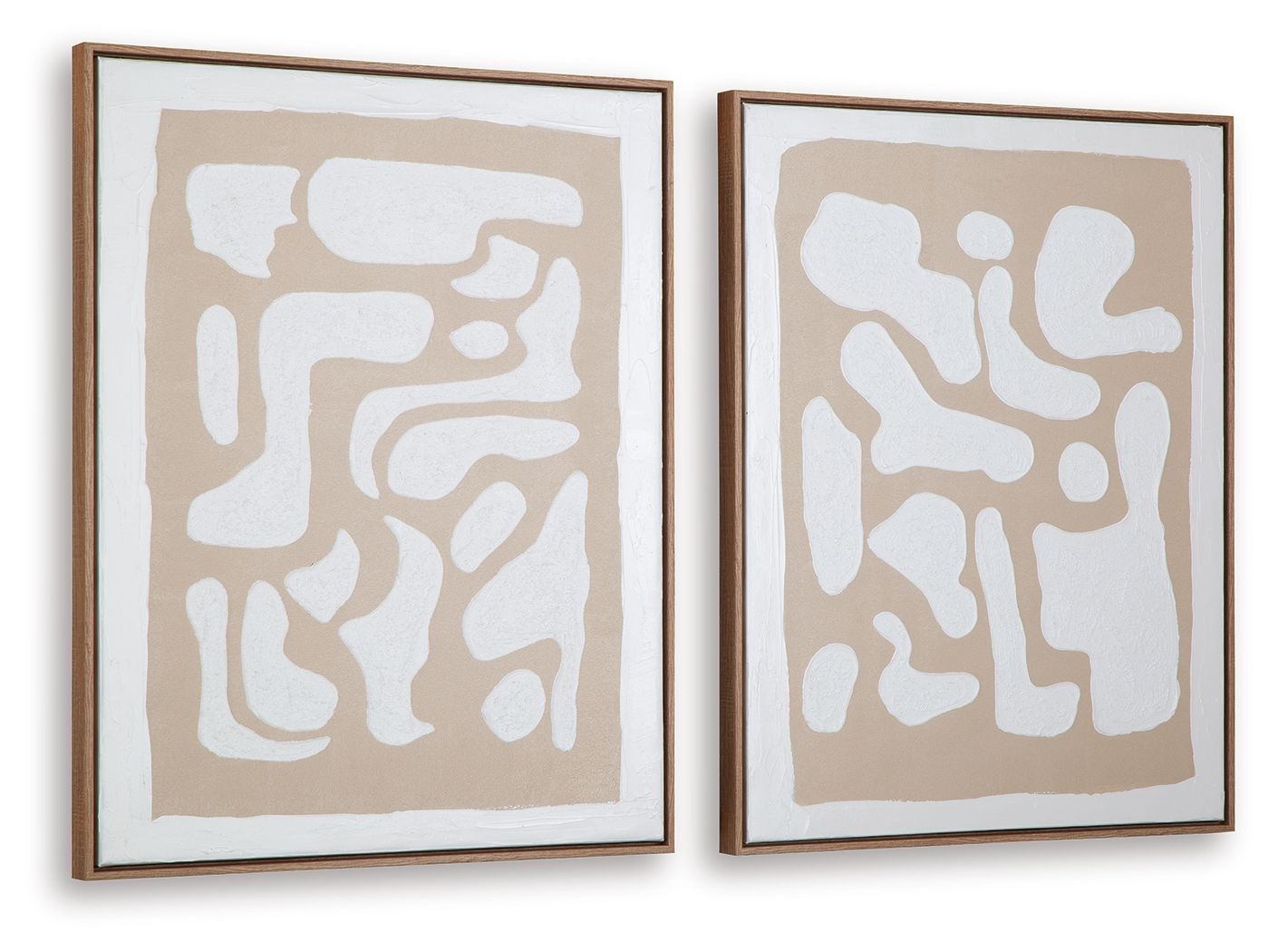 Waldett - Beige / Blanc - Ensemble de décorations murales (lot de 2)
