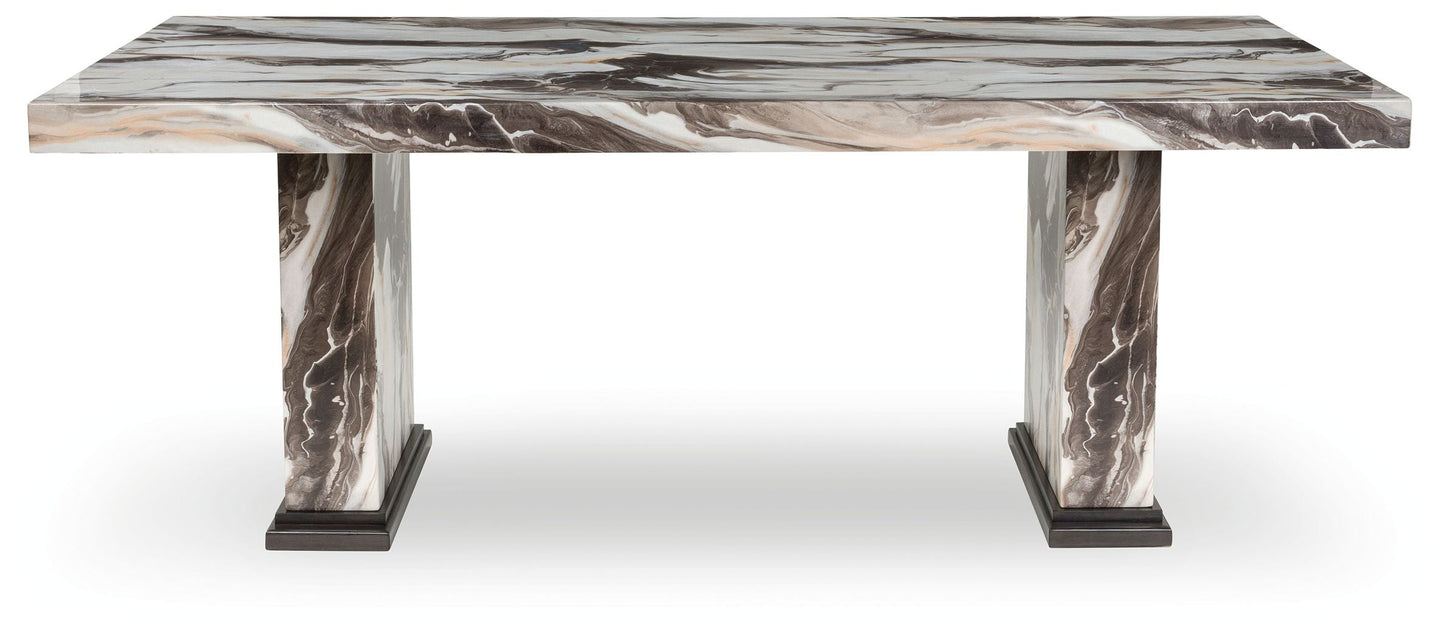 Jeshina - Marron foncé / Beige - Table à manger