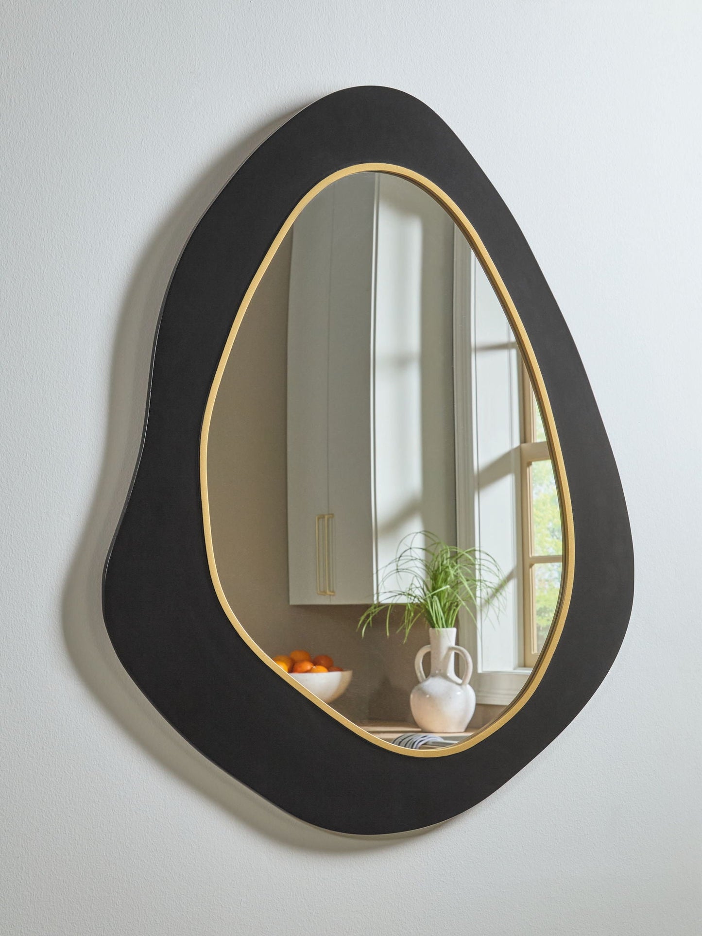 Kierlock - Finition noire/dorée - Miroir décoratif