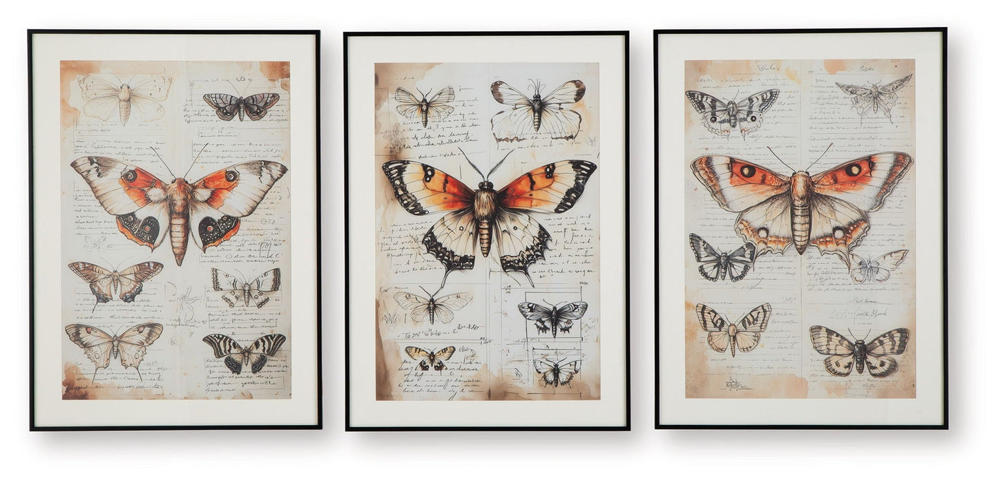 Jossletts - Orange / Noir / Ivoire - Ensemble de décoration murale (lot de 3)