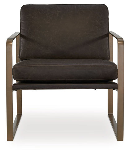 Bradett - Finition marron foncé / doré - Fauteuil d'appoint