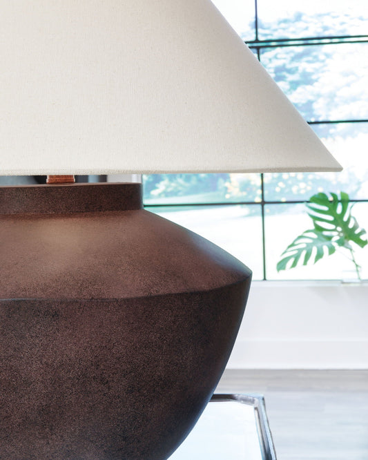 Honsworth - Lampe de table en polychrome marron antique