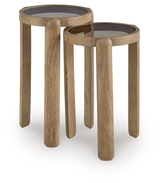 Jossor - Marron clair - Ensemble de tables d'appoint (lot de 2)