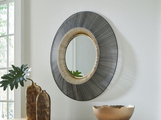 Dallmen - Finition noire/dorée - Miroir décoratif
