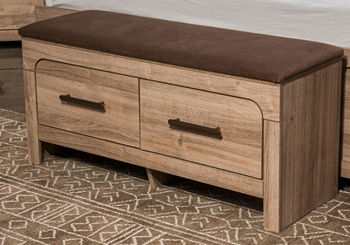 Kinlanni - Tan / Marron - Banc de rangement rembourré pour chambre à coucher