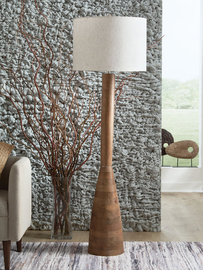 Ailsa - Brun Naturel - Lampadaire en Bois