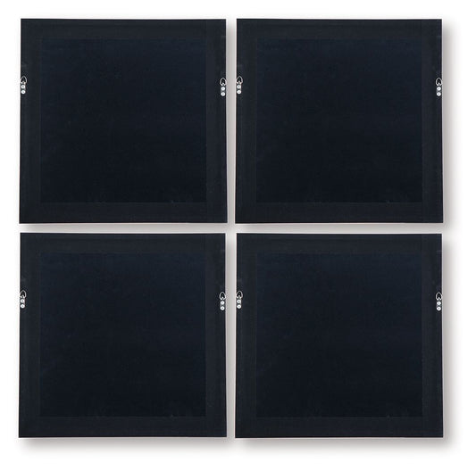Dallbourne - Finition blanche/dorée - Ensemble de décoration murale (lot de 4)