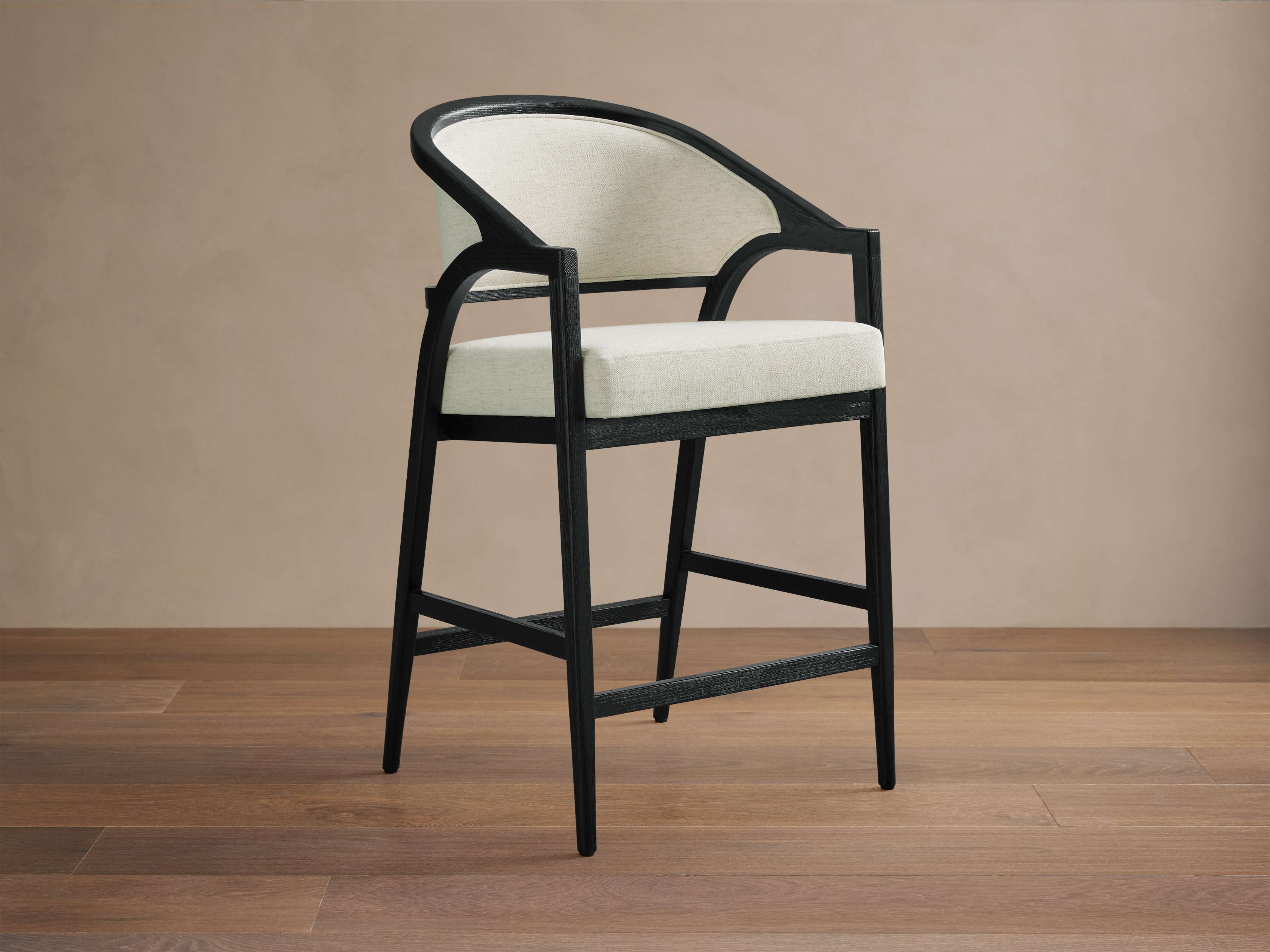 Tabouret de comptoir à dossier rembourré Aimee