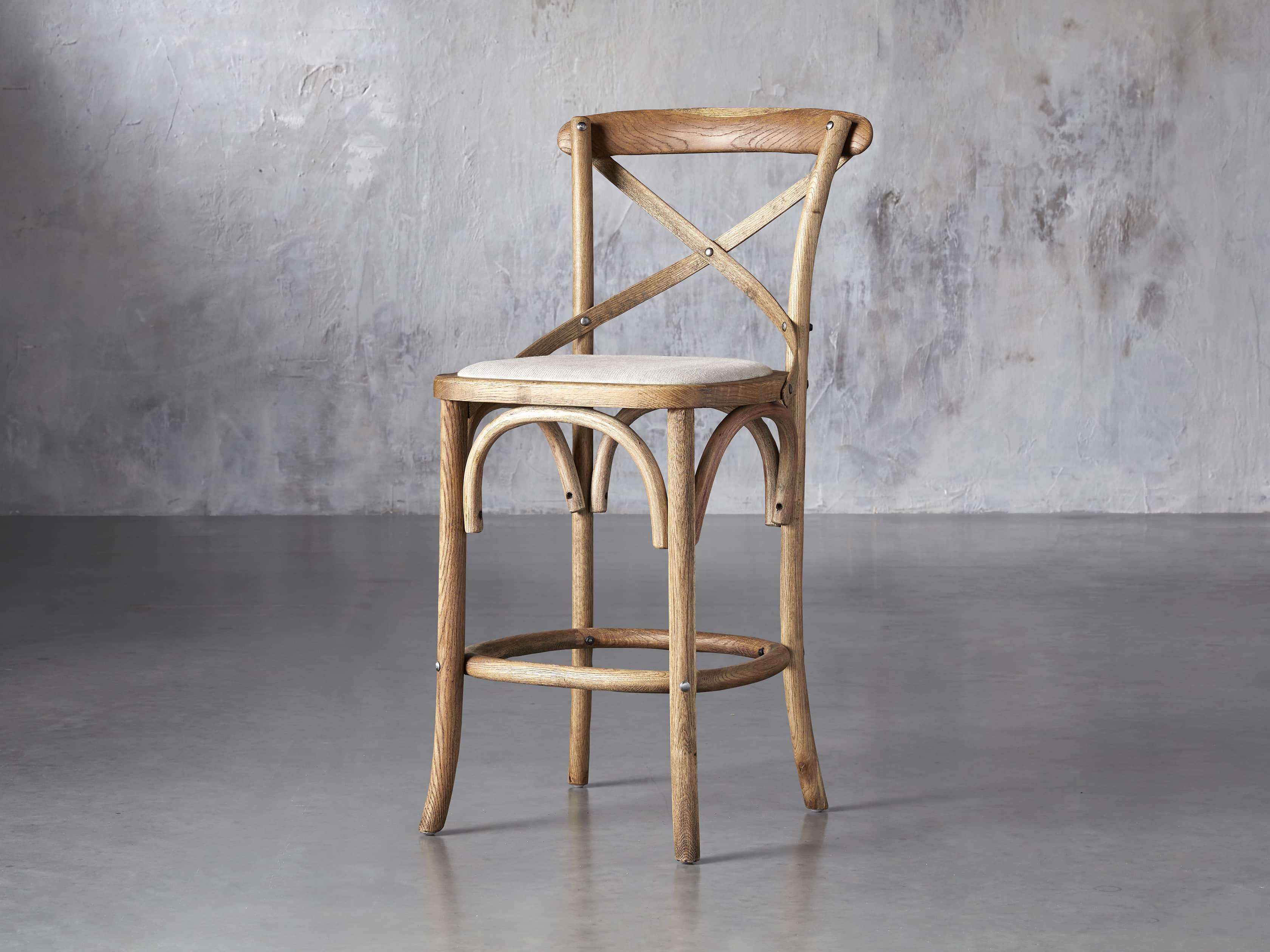 Tabouret Cadence avec assise en lin naturel