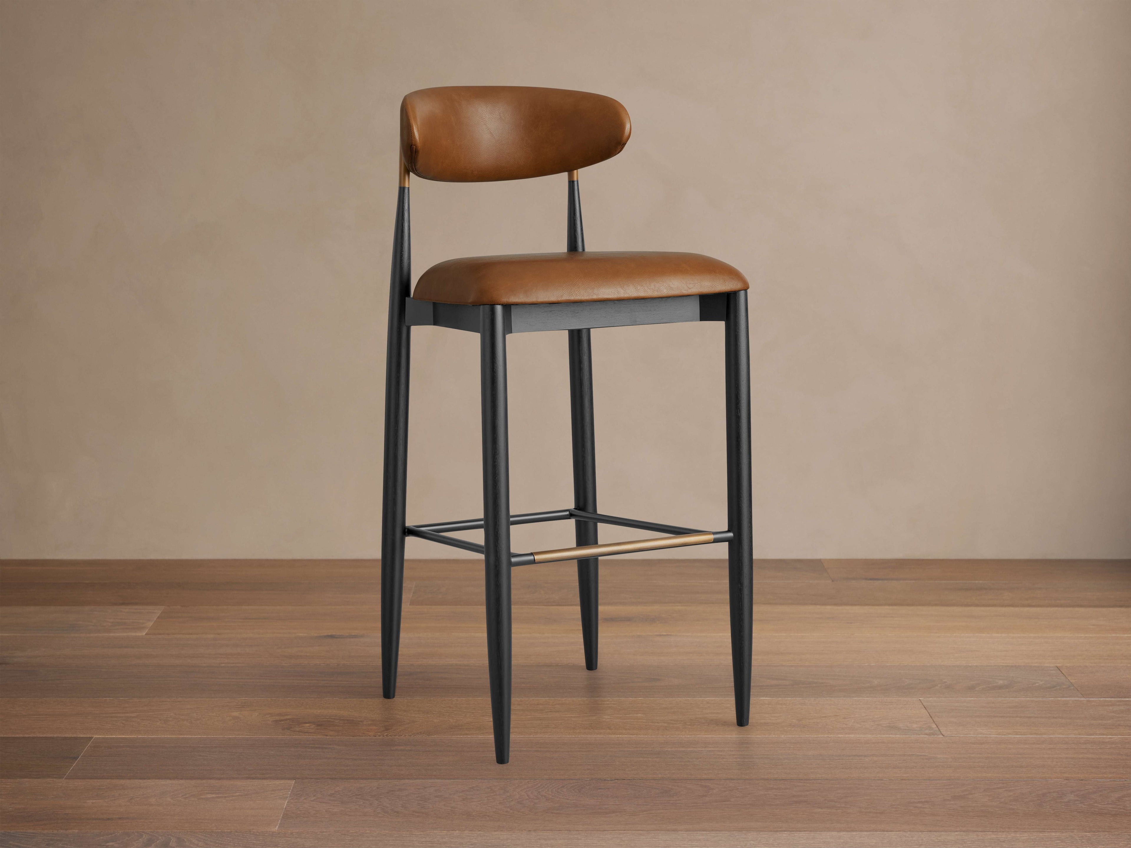 Tabouret sans accoudoirs en similicuir Jagger