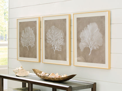 Hendridge - Taupe / Blanc - Ensemble de décoration murale (lot de 3)