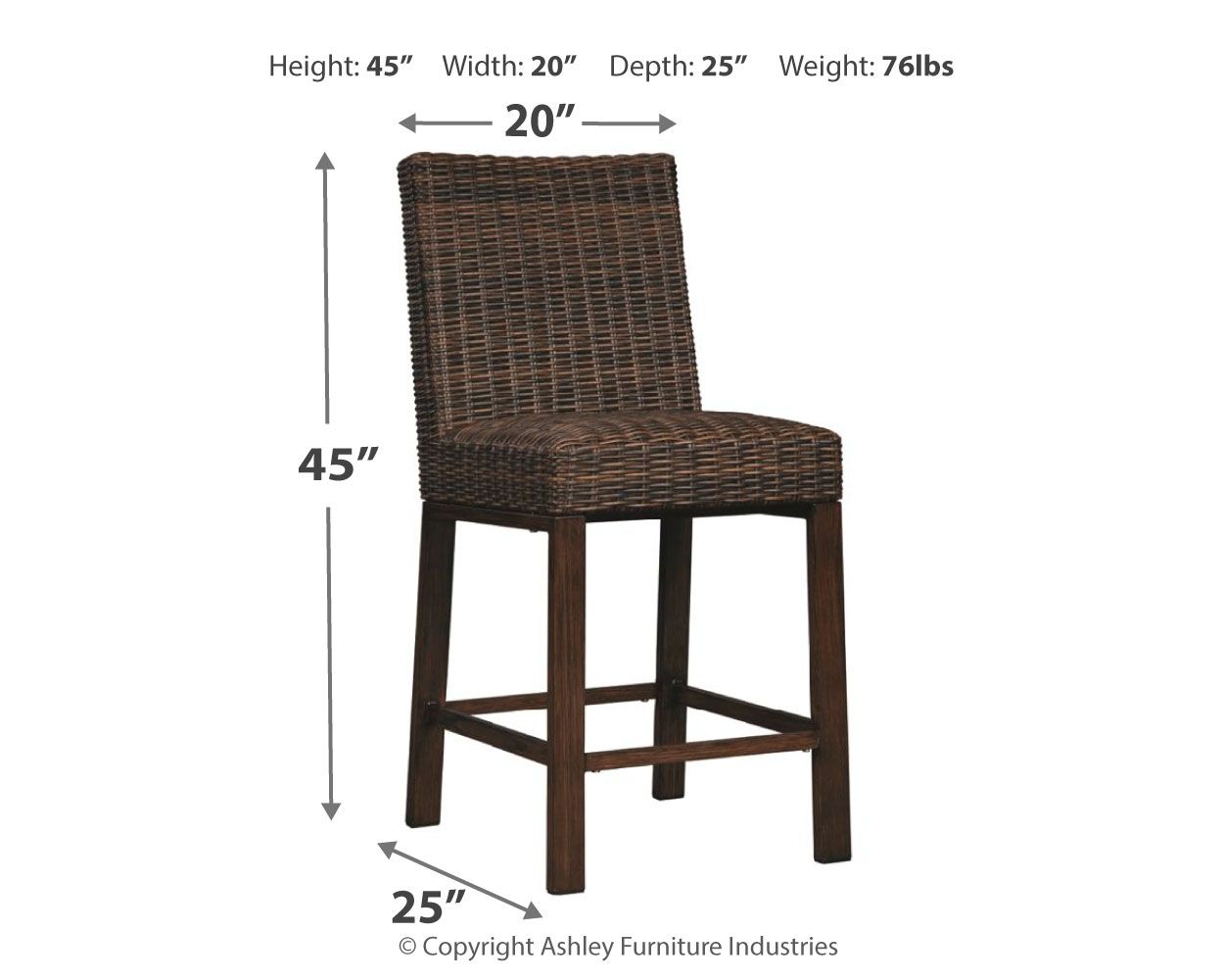 Paradise Trail - Brun moyen - Tabouret de bar (lot de 2)