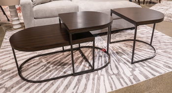 Vanmore - Brun foncé - Ensemble de tables d'appoint (lot de 3)