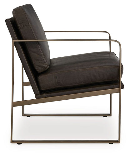 Bradett - Finition marron foncé / doré - Fauteuil d'appoint