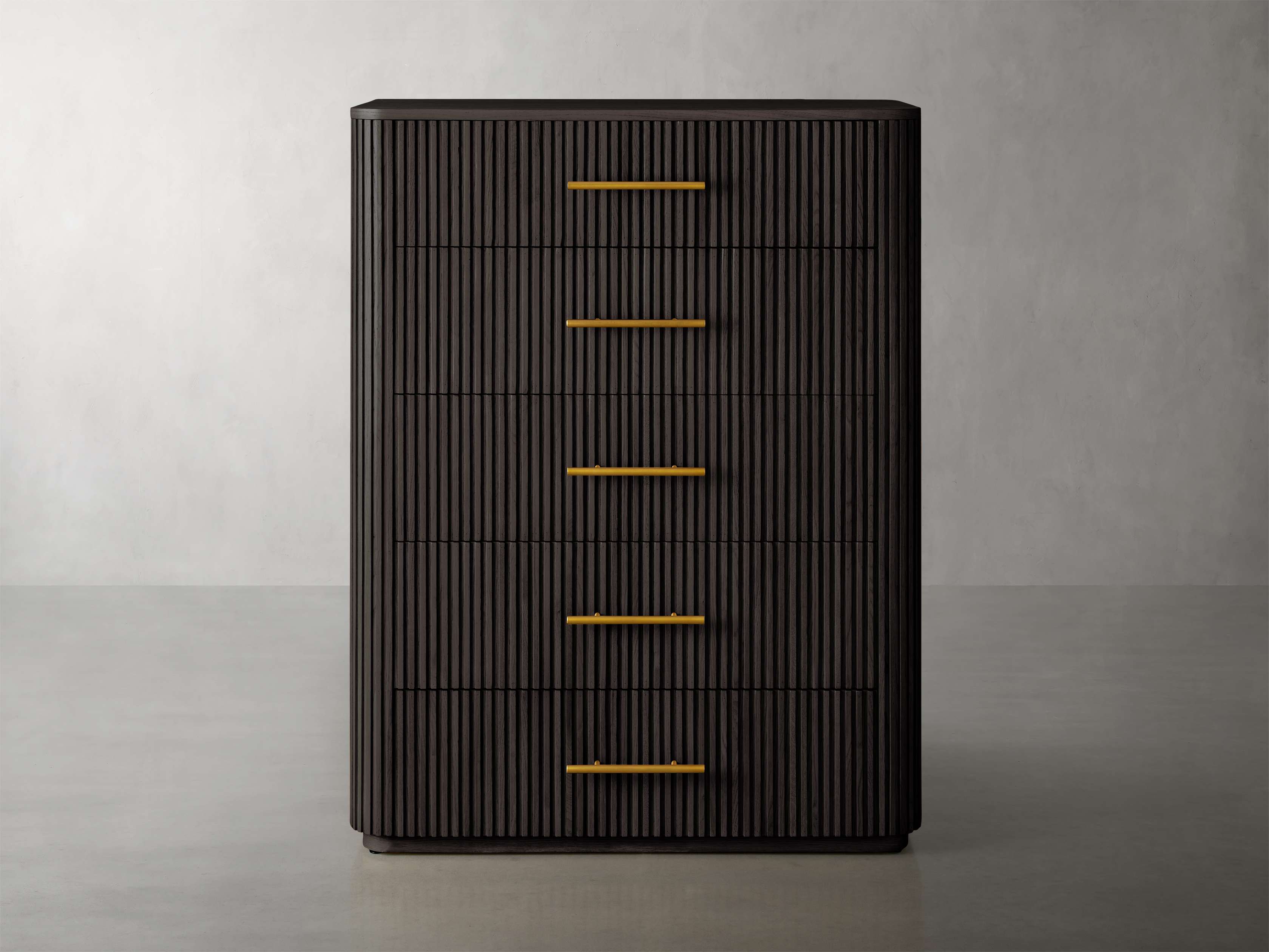 Commode à cinq tiroirs en bois Finnley