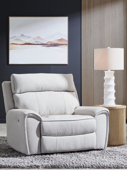 Social Pointe - Perle / Frêne - Fauteuil inclinable électrique / Appuie-tête réglable