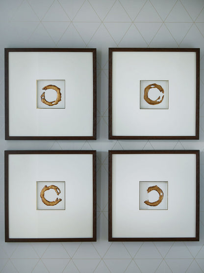 Dallbourne - Finition blanche/dorée - Ensemble de décoration murale (lot de 4)