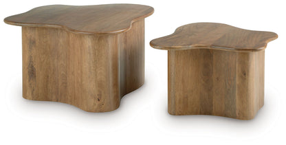 Abeford - Marron - Table basse d'appoint (ensemble de 2)