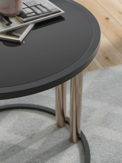 Hannerly - Finition noire/dorée - Ensemble de tables d'appoint (lot de 3)
