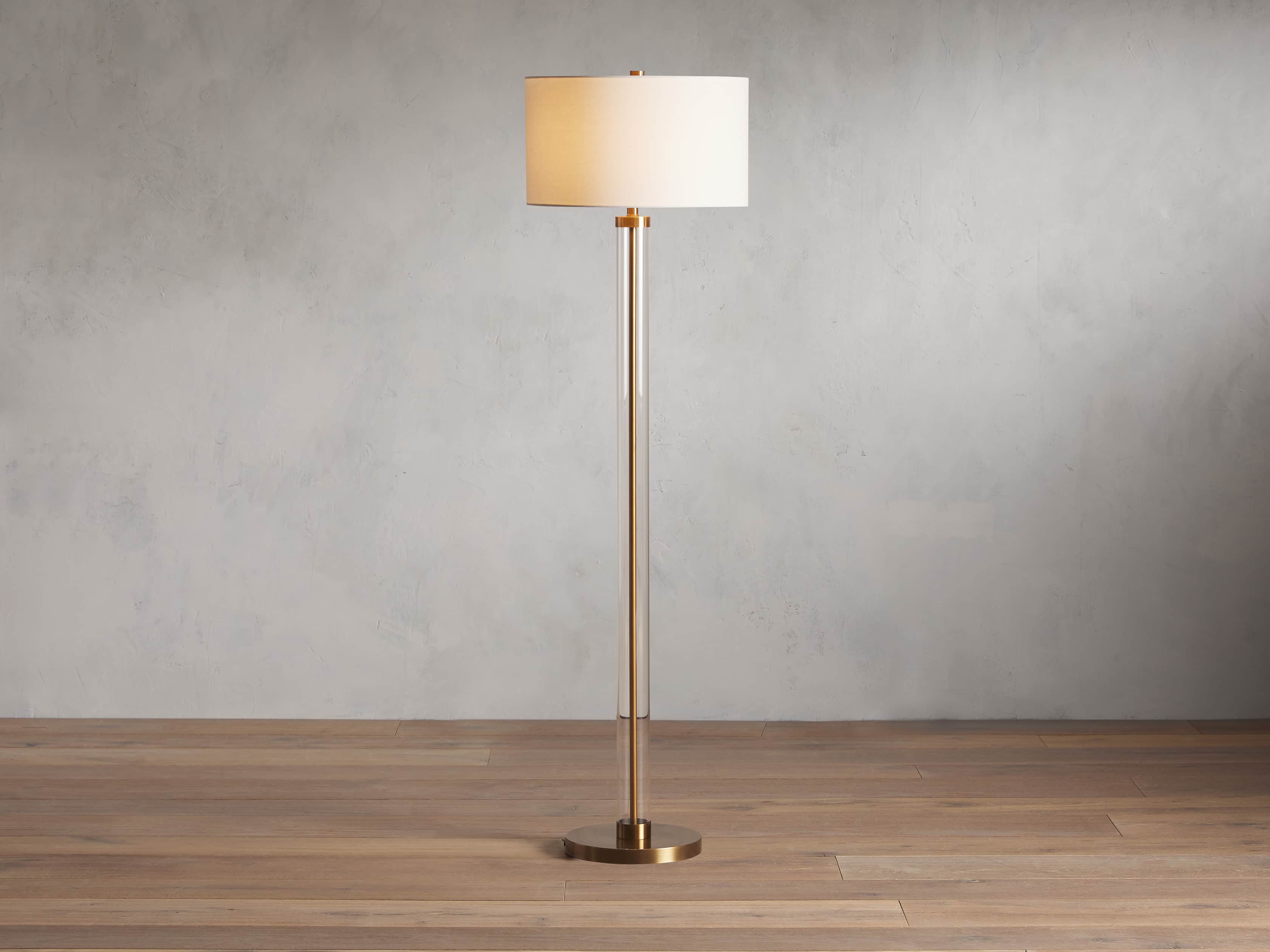 Lampadaire à colonne en verre