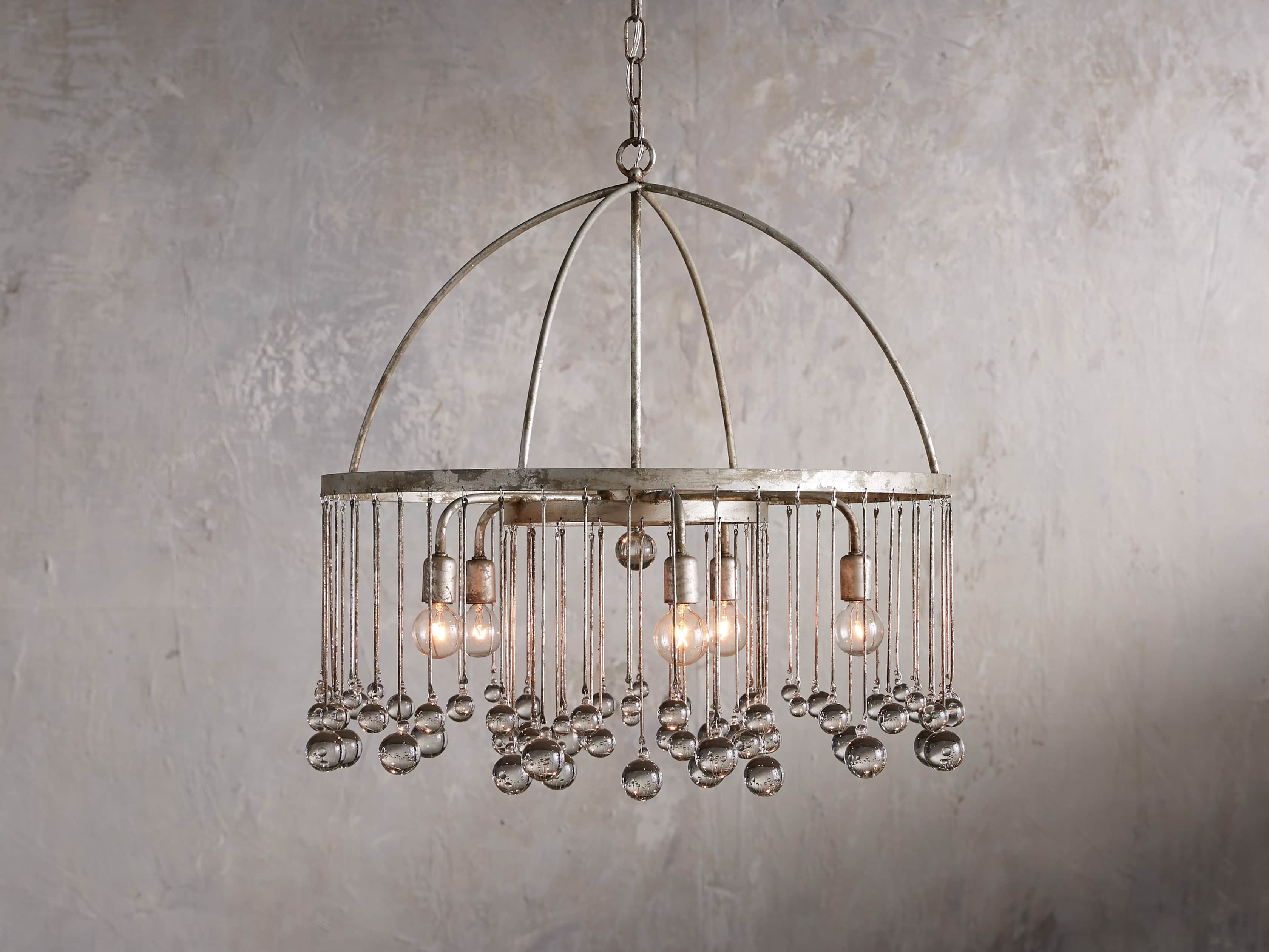 Lustre rond Aubrey en argent