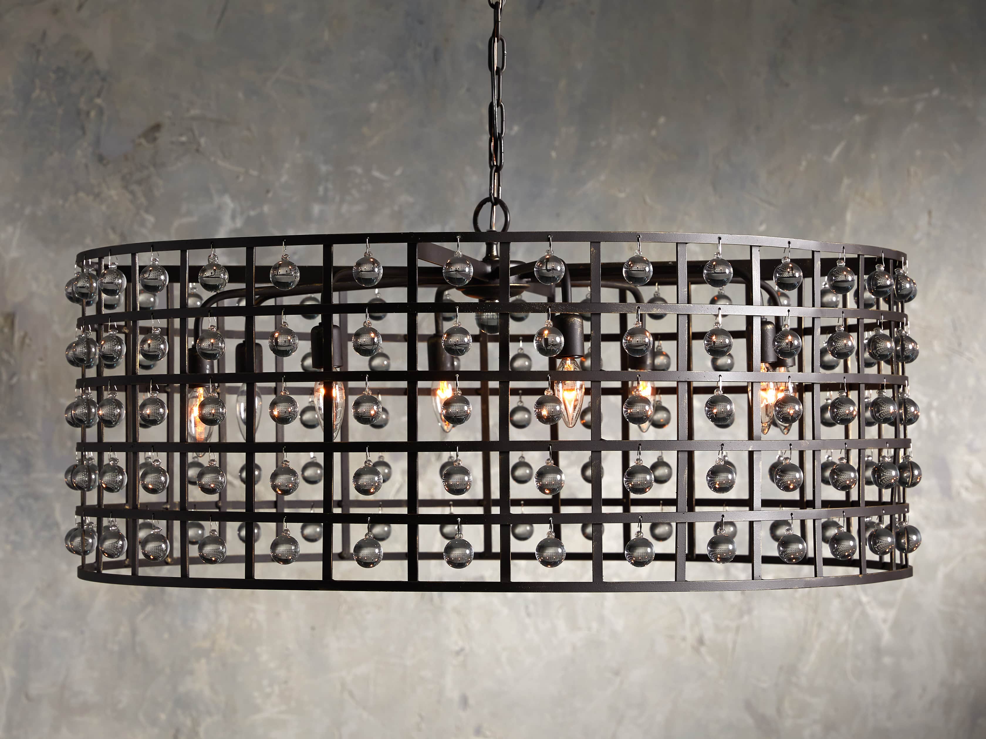 Lustre La Cage à 8 lumières en bronze