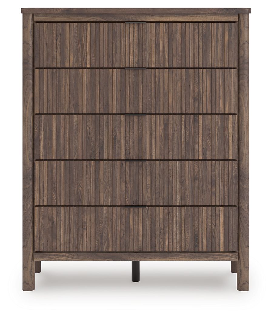 Pamytta - Marron - Commode large à cinq tiroirs