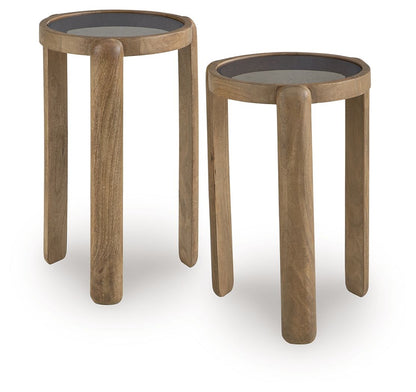 Jossor - Marron clair - Ensemble de tables d'appoint (lot de 2)