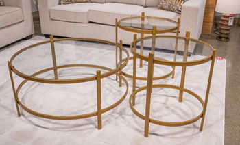 Pearlox - Or - Ensemble de tables d'appoint (lot de 3)