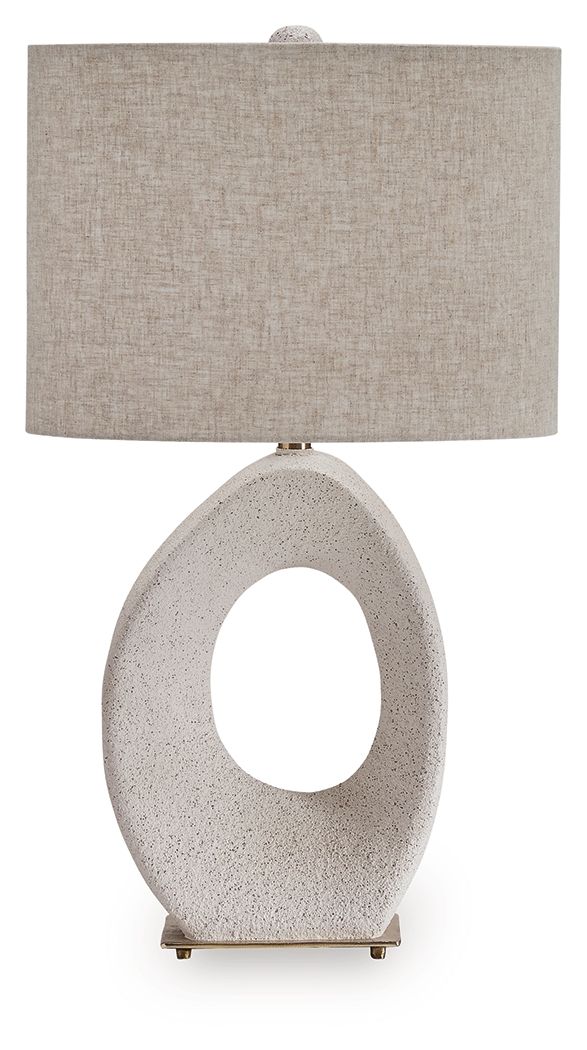 Trentlen - Lampe de table en papier finition crème/dorée