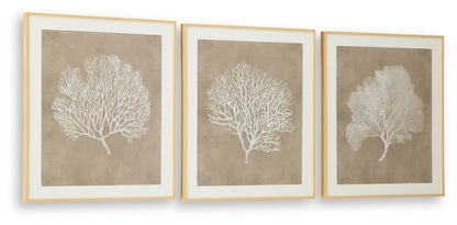 Hendridge - Taupe / Blanc - Ensemble de décoration murale (lot de 3)