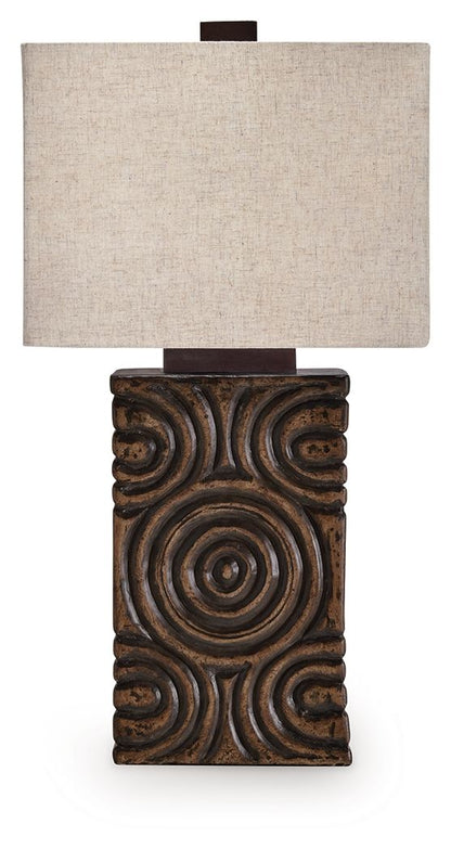 Heathbury - Lampe de table en papier marron antique