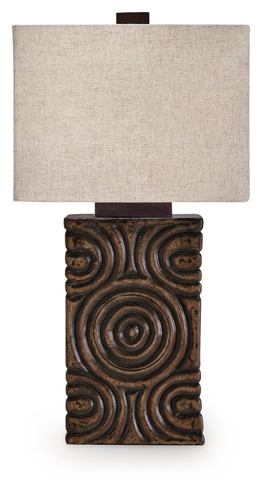 Heathbury - Lampe de table en papier marron antique