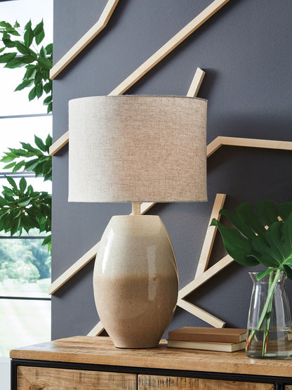 Linas - Crème / Beige - Lampe de table en métal