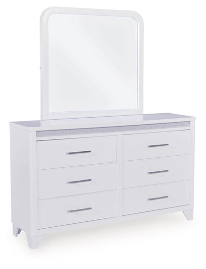 Jarlee - Blanc - Commode et miroir