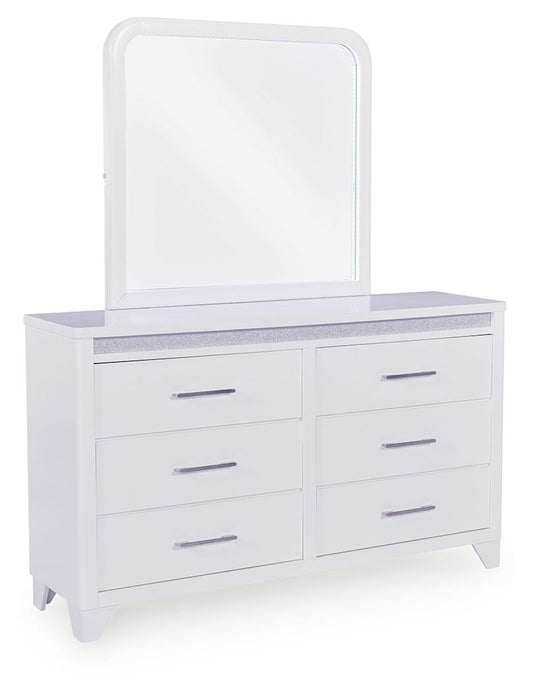 Jarlee - Blanc - Commode et miroir