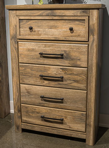 Rusticott - Marron - Commode à cinq tiroirs