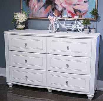 Kozlani - Blanc - Commode à six tiroirs