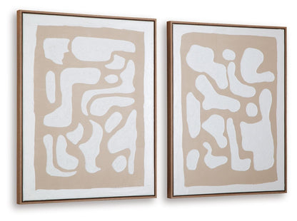 Waldett - Beige / Blanc - Ensemble de décorations murales (lot de 2)