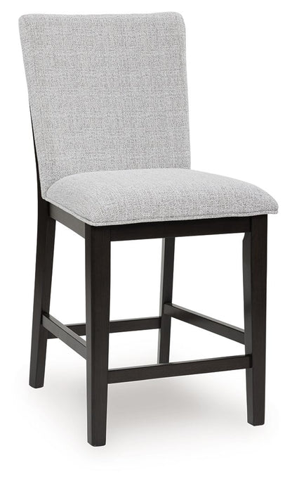 Neymorton - Brun gris foncé - Table de salle à manger rectangulaire 5 pièces, 4 tabourets de bar