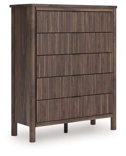 Pamytta - Marron - Commode large à cinq tiroirs