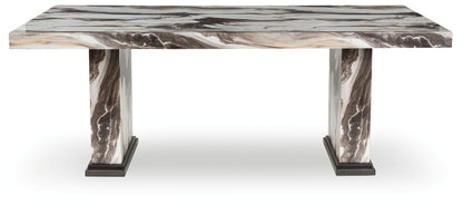 Jeshina - Marron foncé / Beige - Table à manger