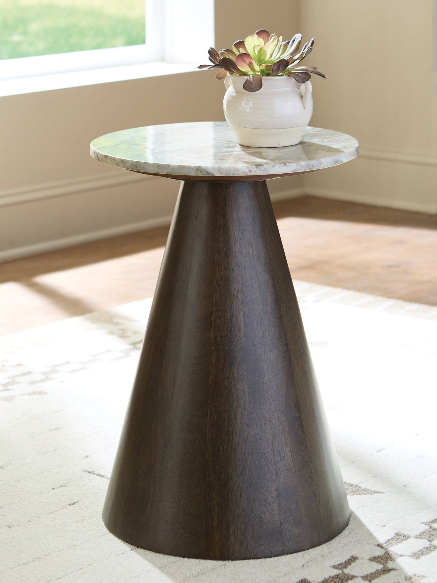 Waltnor - Gris / Blanc / Marron - Table d'appoint