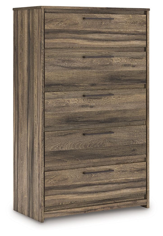 Elbrim - Marron - Commode à cinq tiroirs