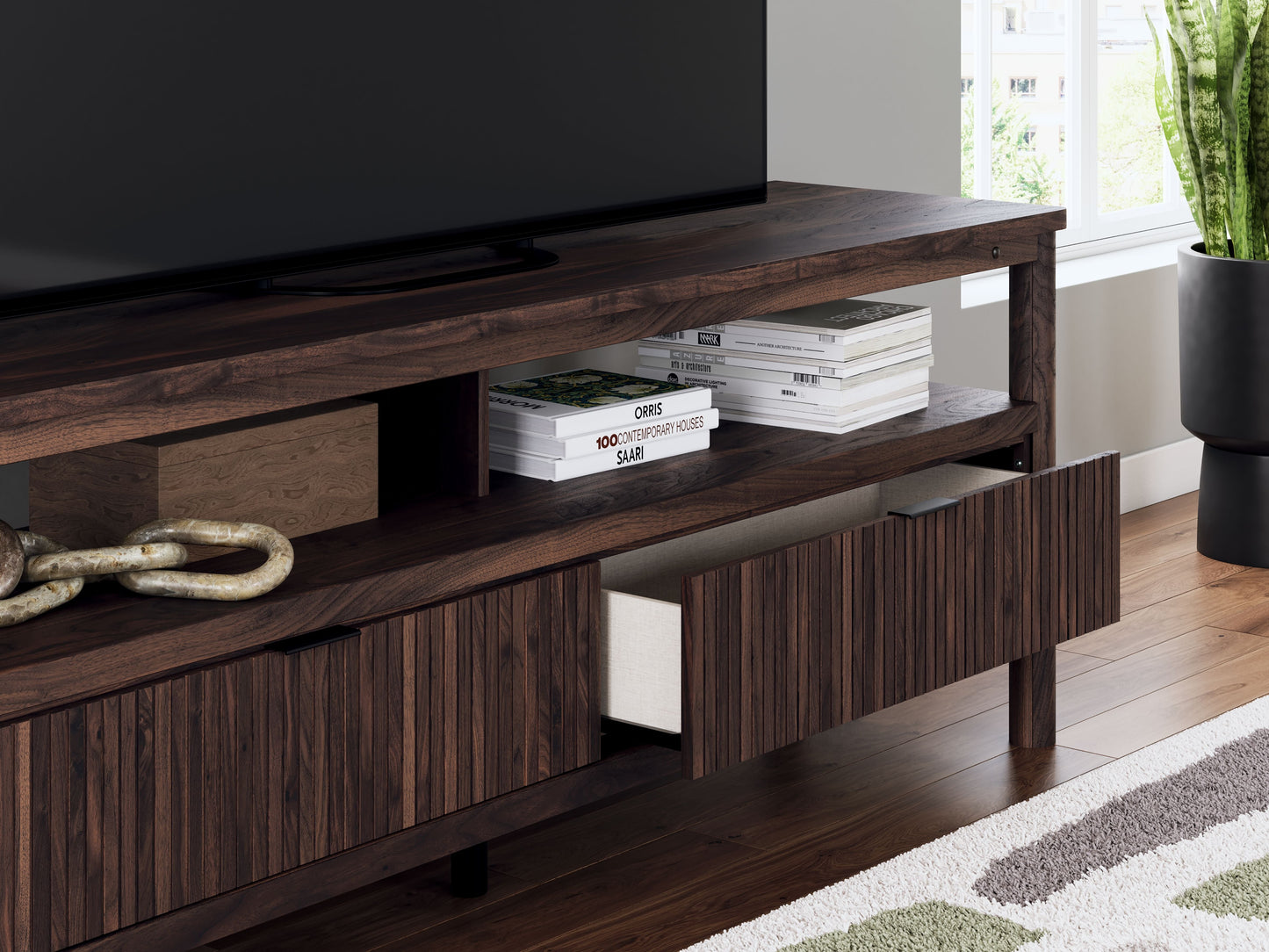 Cadmori - Marron - Meuble TV extra large