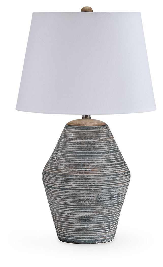 Lawrock - Lampe de table en terre cuite bleu antique