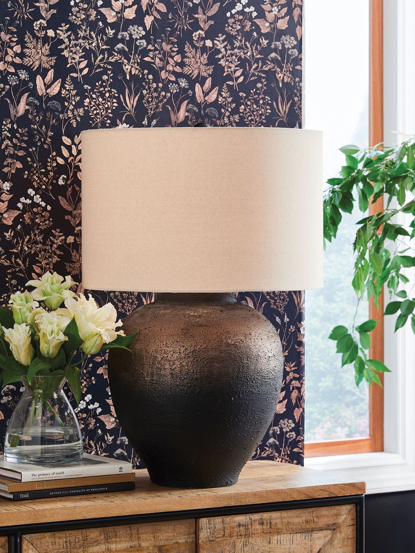 Newgerhard - Marron / Noir - Lampe de table en métal